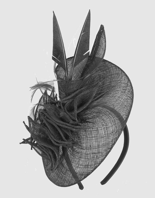 Max Alexander - Sinamay Black Racing Fascinator