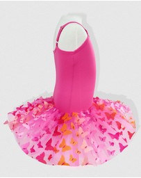 Pink Poppy - Butterfly Hot Pink & Gold Multi-layered Tutu