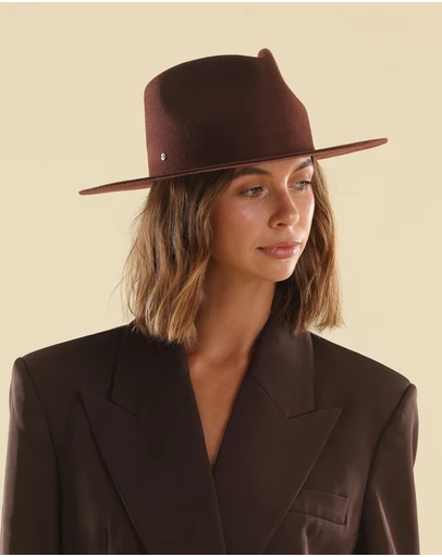 Morgan & Taylor - Amelia Wool Fedora in Brown