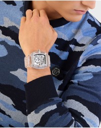 Philipp Plein - The $Keleton Crystal 44mm Transparent Dial and Clear Strap