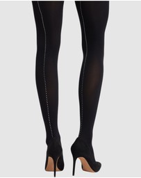 High Heel Jungle - Satellite Crystal Back Seam Opaque Tights