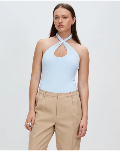 Style Addict - Emily Cross Over Halter Top