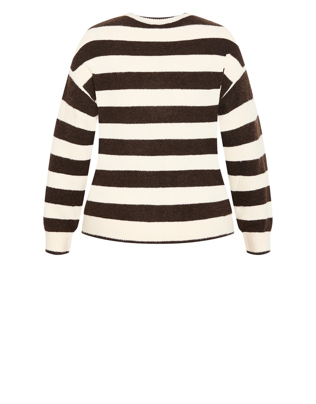 City Chic - Halle Stripe Knit Jumper