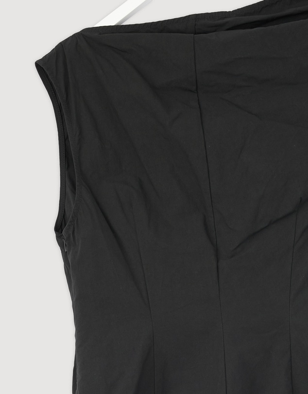 Revibe - Repaired Bassike Crushed Cotton Shoulder Dress - AU 2