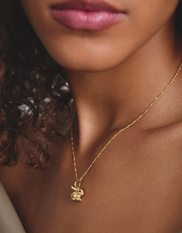THOMAS SABO - Gold-Plated Rabbit Charm with Enamel
