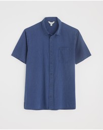 Seasalt - Seasalt Cornwall Blue Ayre Short Sleeve Shirt