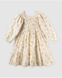 Designer Kidz - Golden Cherry Tiered Dress