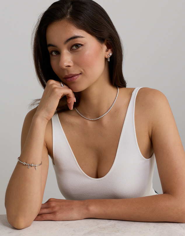 Michael Hill - Key Micro Pendant with Cubic Zirconia in Sterling Silver