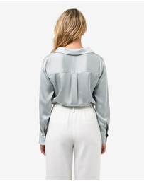 Forcast - Lila V-neck Satin Blouse