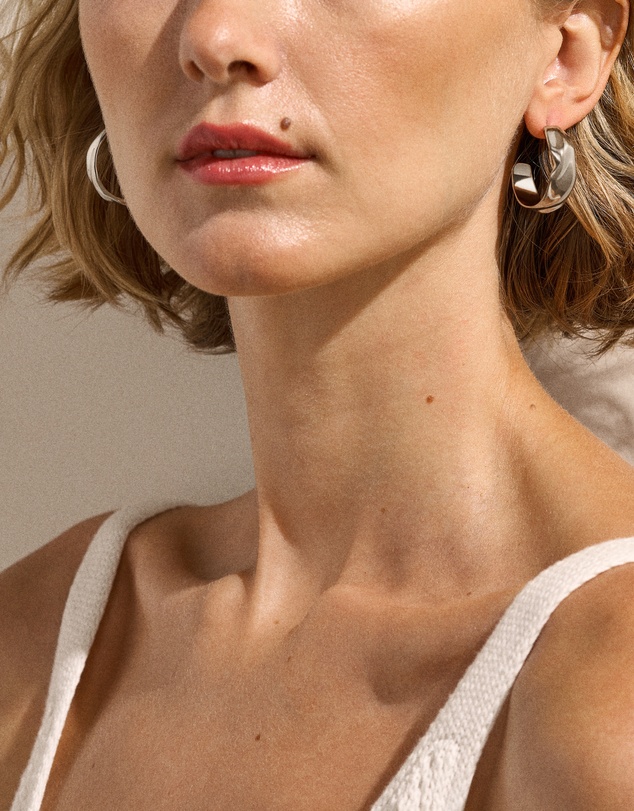 Skagen - Moderne Stak Silver Earring