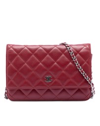 Pre-Loved by Azura Reborn - Pre-Loved CC Quilted Lambskin Wallet on Chain
