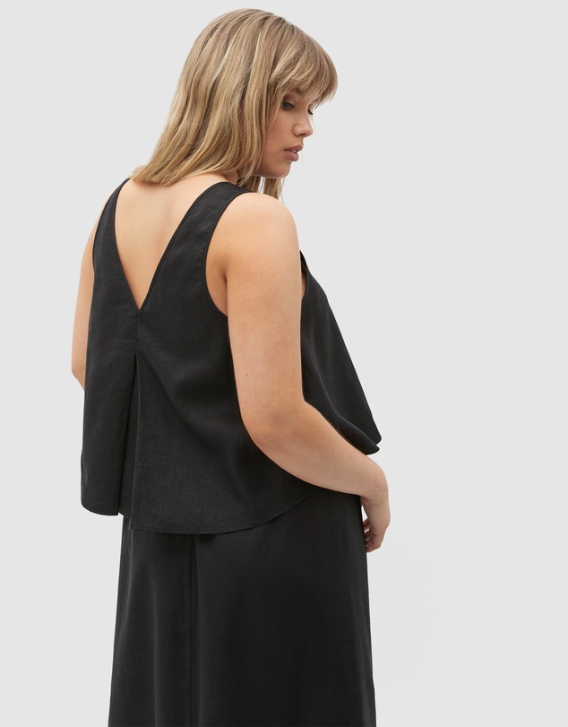 Seed Heritage - Linen Boat Neck Shell Top