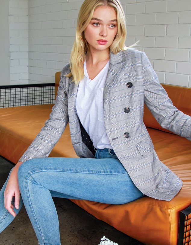 Belle & Bloom - Too Cool For Work Plaid Blazer