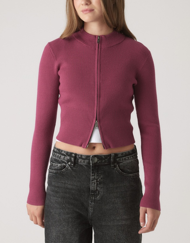 Decjuba Kids - Matilda Zip Up Knit Jacket - Teens
