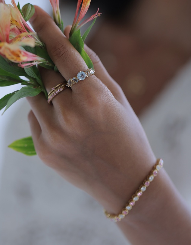 Elli Jewelry - Summer Garden Cocktail Ring in Gold-Plated 925 Silver