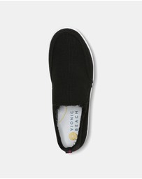 Vionic - Malibu Slip-On Sneaker - Black Waffle Knit