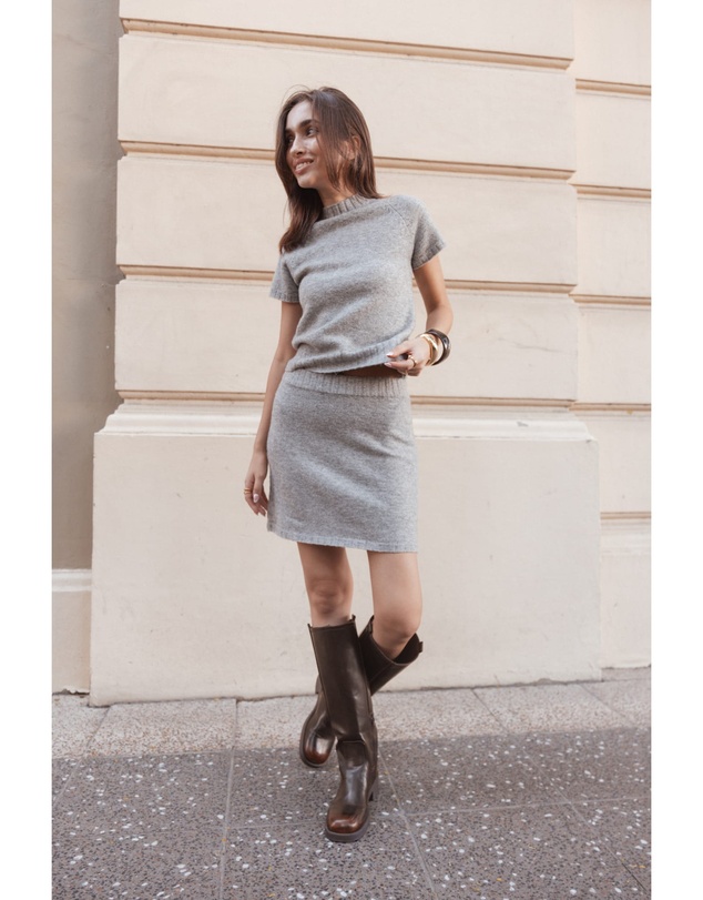 Petal & Pup - Edwards Knit Skirt Set - Grey