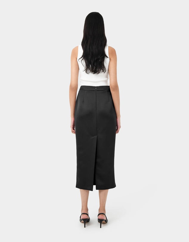 Forcast - Bel Tailored Satin Midi Skirt