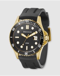 Maxum - Prince Black Dial, Gold Case & Black Silicone Band