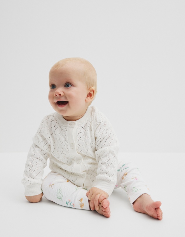 Country Road - Organically Grown Cotton Blend Pointelle Pull On Pant