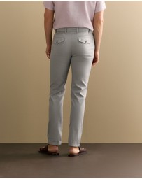 Trenery - Stretch Cotton Dobby Pant in Lake Grey