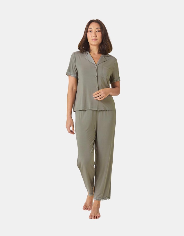 Gingerlilly - Dianne Bamboo Long PJ set with Lace