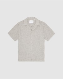 Les Deux - Lukas Stripe Cotton Linen SS Shirt
