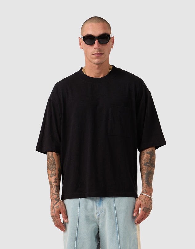 Zanerobe - Cropped Slub Flow Tee Black