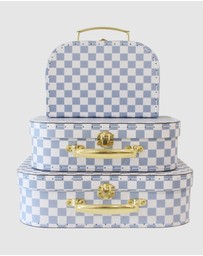 Alimrose - Kids Carry Case Set Blue Check