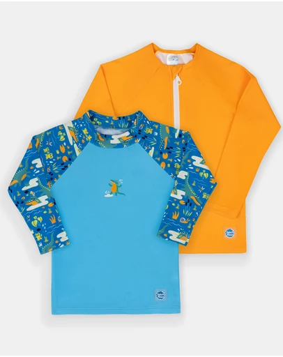 Splash About - Long Sleeve Rashies - Crocodile Swamp & Orange