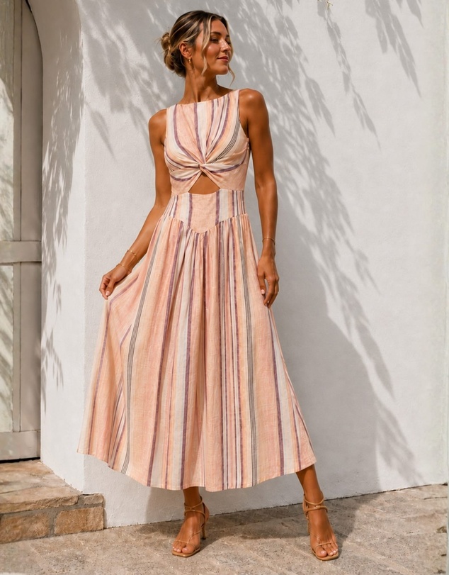 Esther & Co - Jolene Dress - Multi Stripe