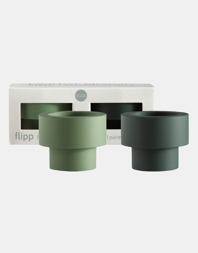 porter green - flipp sml silicone unbreakable candle holder set