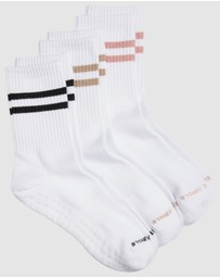 High Heel Jungle - Varsity Pilates Yoga Grip Socks - 3 Pack