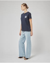 DRICOPER DENIM - Clare Navy Printed Tee