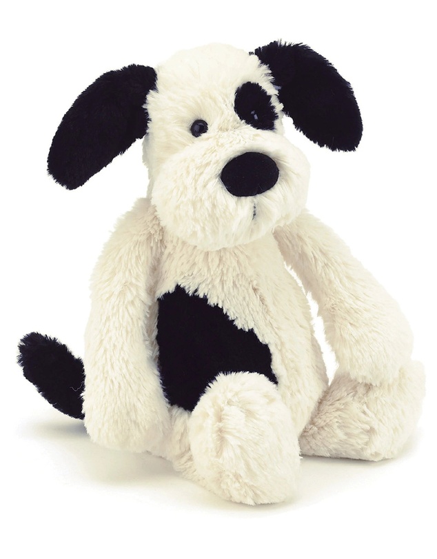 Jellycat - Bashful Black & Cream Puppy Little Small