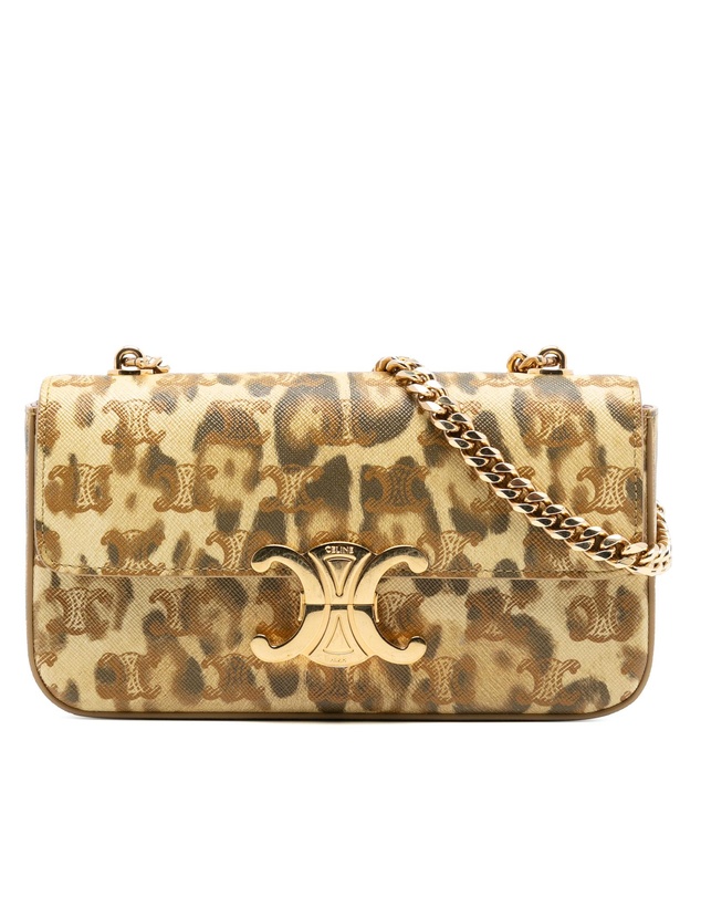 Pre-Loved by Azura Reborn - Pre-Loved Calfskin Leopard Print Claude Chain Shoulder Bag