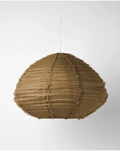 Aura Home - Cloud Fringed Linen Oval Pendant Shade