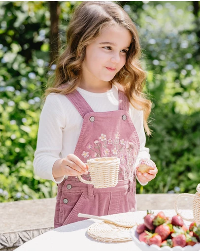 Bebe by Minihaha - Flossy Embroidered Cord Overalls 3-5 Yrs