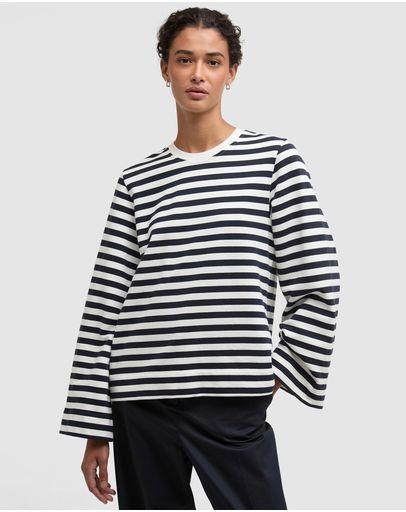 Cloud & Dark Navy Stripe