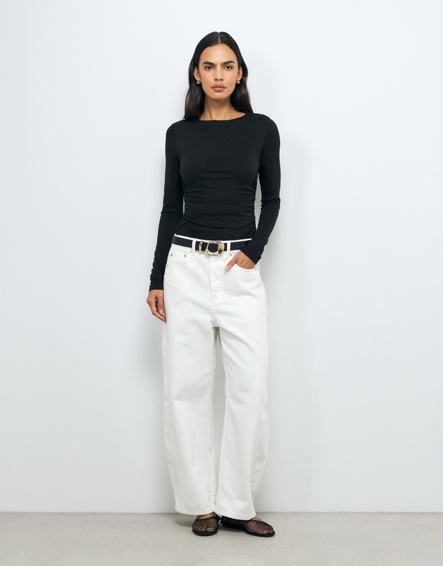 AERE - Emma Draped Cupro Top