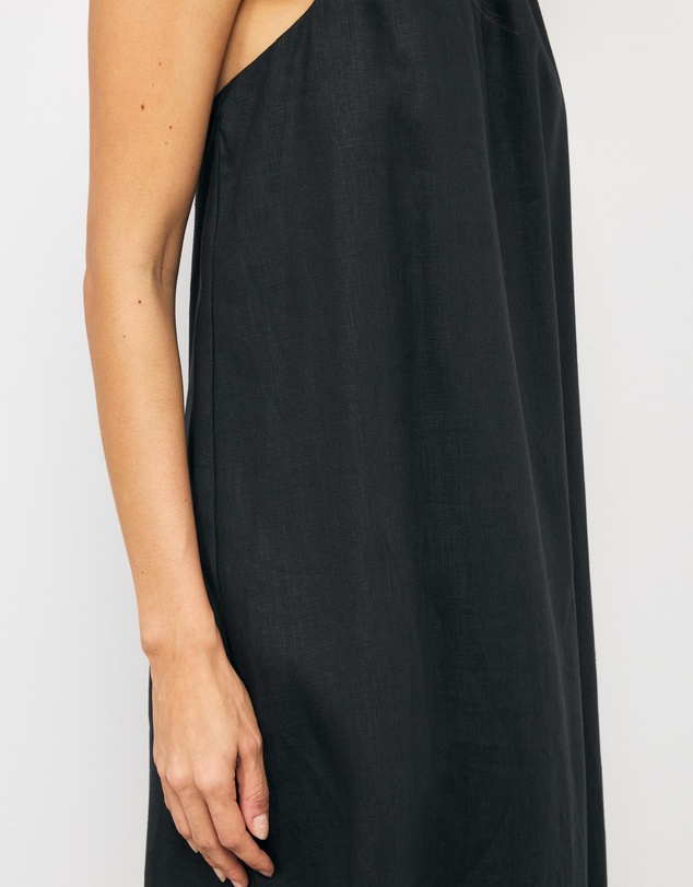 AERE - Orea Linen Gathered Halter Midi Dress