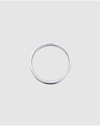 Kuzzoi - ICONIC EXCLUSIVE - Ring Band Basic Geo Casual with Enamel Blue in 925 Sterling Silver