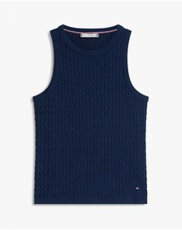 Tommy Hilfiger - Cable Knit Sleeveless Slim Jumper