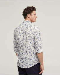 Oxford - Holloway Linen Blend Printed Shirt