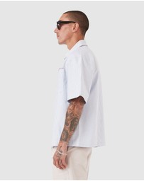 Zanerobe - Boxy SS Overshirt 2.0 Blue Stripe