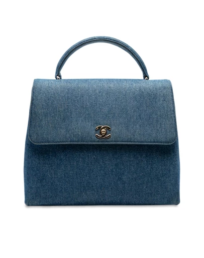 Pre-Loved by Azura Reborn - Pre-Loved CC Denim Kelly Top Handle Bag