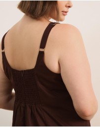 Atmos&Here Curvy - Pippa Sleeveless Linen Blend Midi Dress