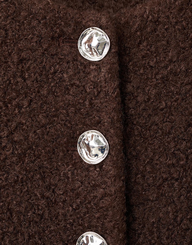 M.N.G - Bouclé Jacket With Jewel Buttons