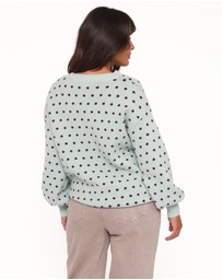 Petal & Pup - Jax Knit Sweater - Blue Polka Dot