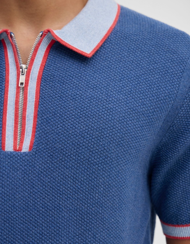 Oxford - Holden Zip Neck Knitted Polo